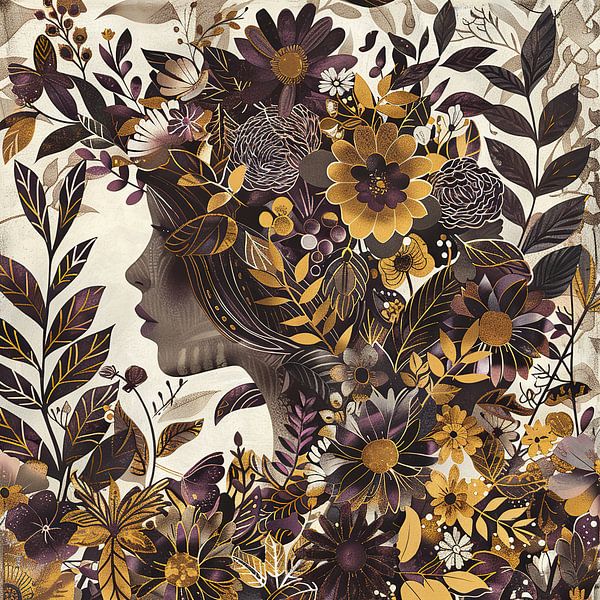 Femme fleurs par Caprices d'Art