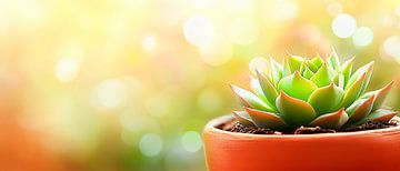 Zonovergoten vetplant in een pot van Poster Art Shop