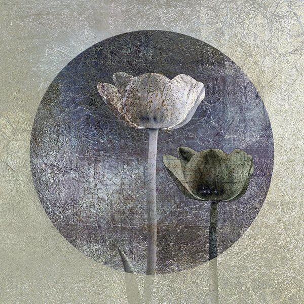 Tulips. Silver and blue. by Alie Ekkelenkamp