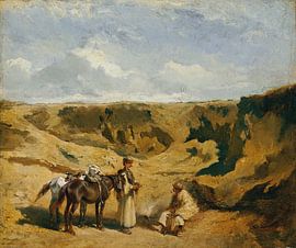Johann Gualbert Raffalt, Two Hungarians with two horses in the Puszta, ca 1863 by Atelier Liesjes
