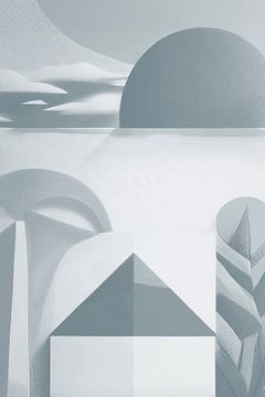 Surrealistic landscape in warm shades of grey by Irene Ibanez