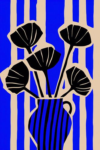 Striped Still Life (Bleu)