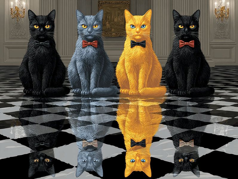 De Koninklijke Kattenraad in de Spiegelzaal | Waar Elegante Strikjes en Geheime Machten Samenkomen van Karina Brouwer