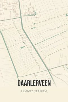Vintage landkaart van Daarlerveen (Overijssel) van Rezona