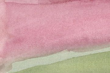 Roze en groen minimalistisch landschap schilderij II van Dina Dankers