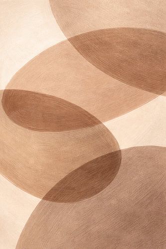 Décoration moderne minimaliste et neutre avec des motifs abstraits de cercles