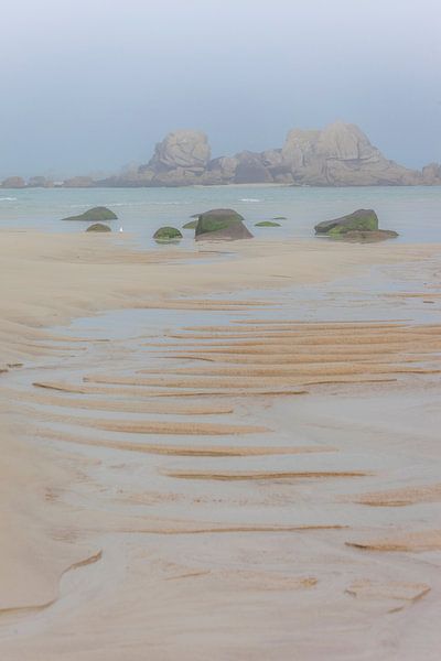 Beach and rocks in the mist near the village of Kerfissien, Brittany by Christian Müringer