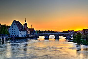 Zonsondergang Regensburg van Roith Fotografie