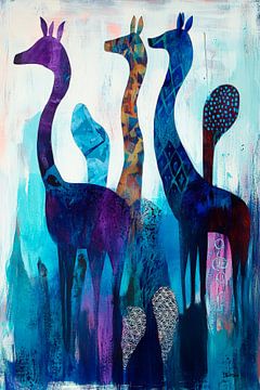 Des girafes colorées au design moderne sur Poster Art Shop
