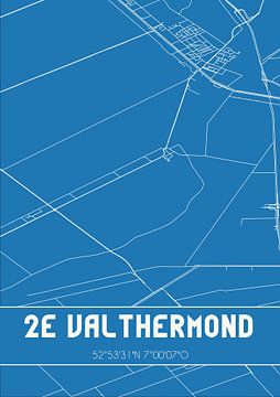Blauwdruk | Landkaart | 2e Valthermond (Drenthe) van Rezona