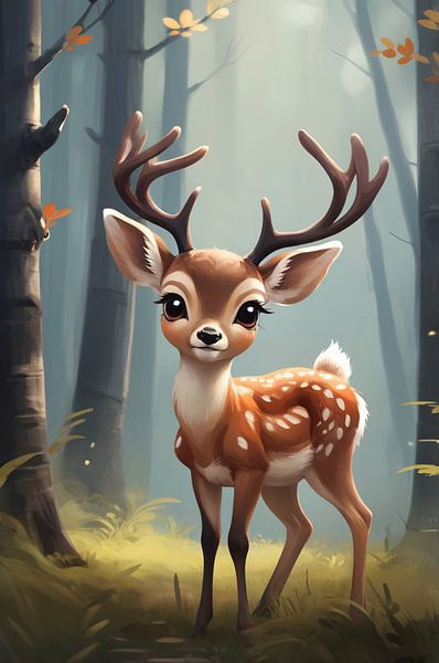 Märchenhafte Hirsche im Wald von Art & Soul Creations