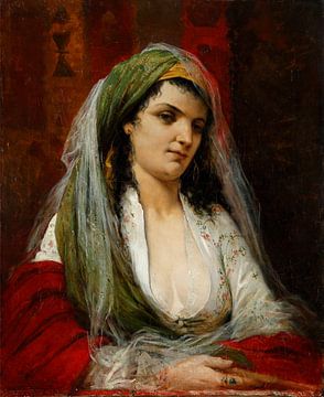 Oriental portrait of a woman, Henri Emile LAPORTE by Atelier Liesjes