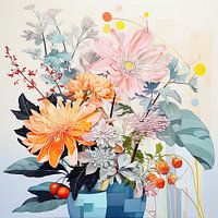 Flower still life vase with flowers