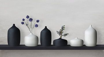 Vases en céramique noir/blanc sur Color Square