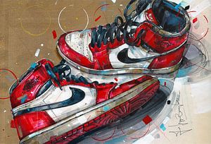 Nike Air Jordan 1 Chicago 1985 Gemälde von Jos Hoppenbrouwers