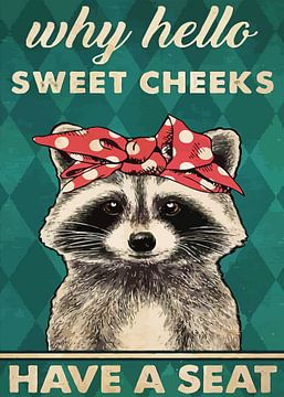 Vintage Waschbär Lustig