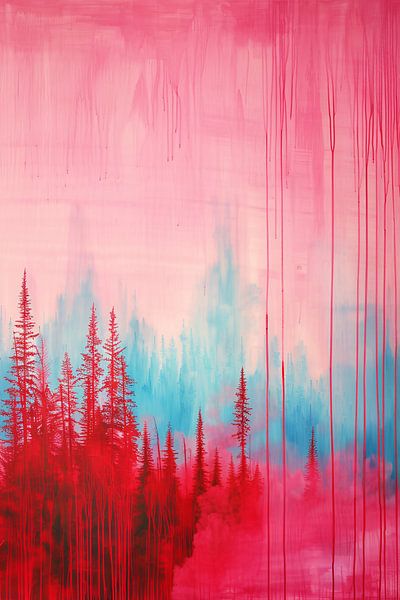 Abstract kleurrijk bos schilderij voor interieur van Art & Soul Creations