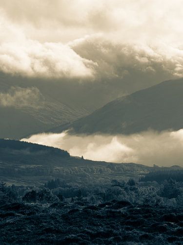 Prachtig highland panorama in duotone