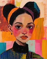 Portrait avec accent et regard orange