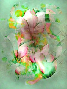 Abstracte magnolia en Egyptische Zodiac