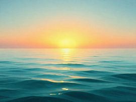 L'immobilité de l'aigue-marine : Un horizon côtier minimaliste sur Artistic