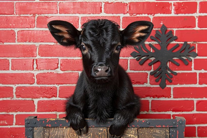 Minimalistisches Kalb auf Kiste von Art & Soul Creations