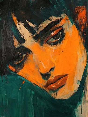 Portrait of woman in orange