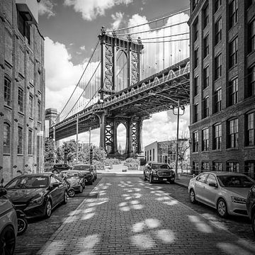 NEW YORK CITY Manhattan Bridge | Zwart-wit  van Melanie Viola
