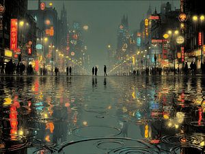 Neon Lights in the Rain
