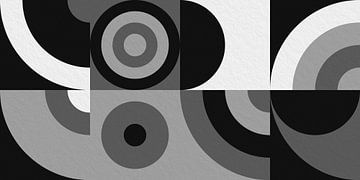 Œuvre d'art géométrique moderne et minimaliste avec des cercles et des carrés 12 sur Dina Dankers