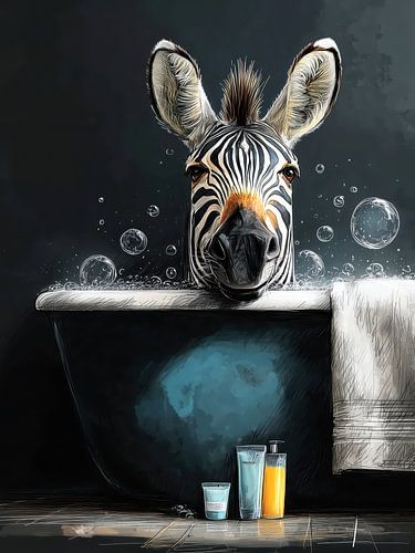 Zebra in der Badewanne