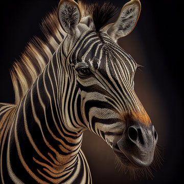 Portrait eines Zebra, Illustration von Animaflora PicsStock