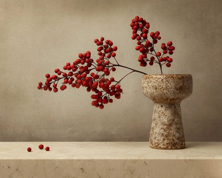 Red berries, still life by Joske Kempink