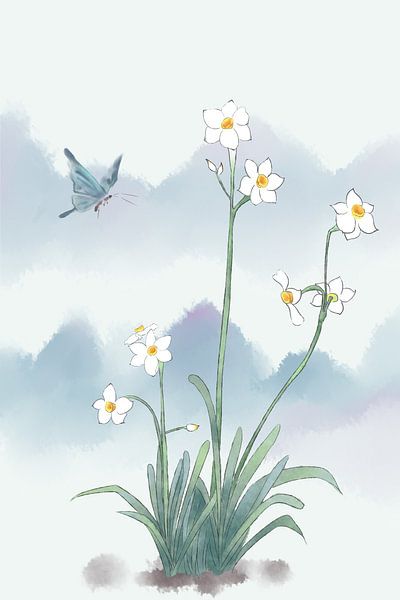 Narcis - Aquarel van Moonheart Artworks