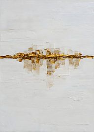 Minimalist Abstract Wabi-Sabi Gold Art by Online Arts