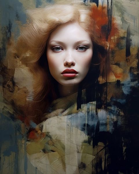 Modern abstract portret van Carla Van Iersel