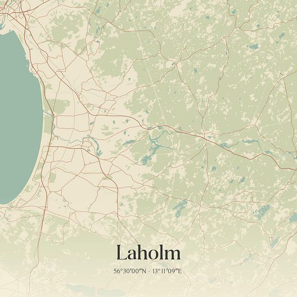 Vintage map of Laholm, Sweden. by Prints of Place