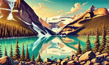 Vintage Lake Louise Poster, Kanada von Chromatic Fusion Studio