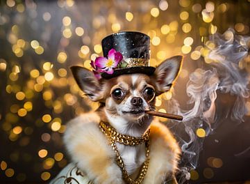 Chihuahua geht auf eine Party von Ans Bastiaanssen