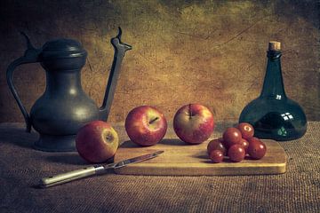 stilleven met appels en kleine tomaatjes van René Ouderling