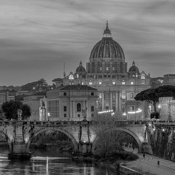 Italië in vierkant zwart wit, Rome - Vaticaan