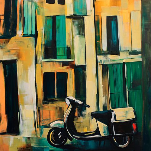 Vespa vor Gebäude