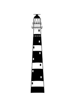 Affiche Phare Ameland - Illustration en noir et blanc sur Studio Tosca