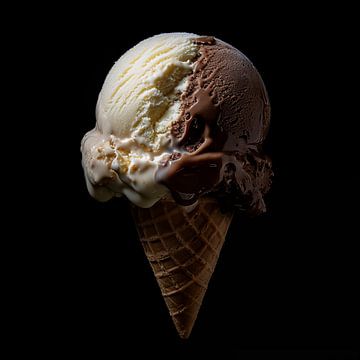 Vanilla en chocolade ijs kornet van TheXclusive Art