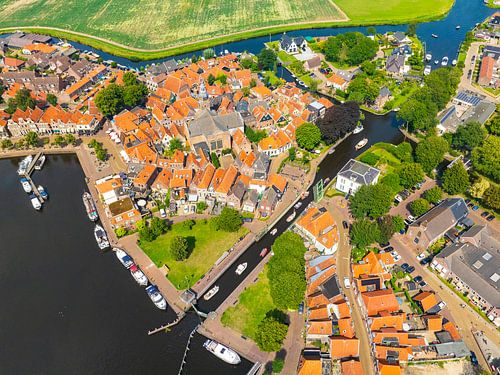 Luchtfoto Blokzijl tijdens de zomer