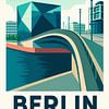 Modernes Berlin – Brücke und Architektur im Stilposter von Sabine Wagner