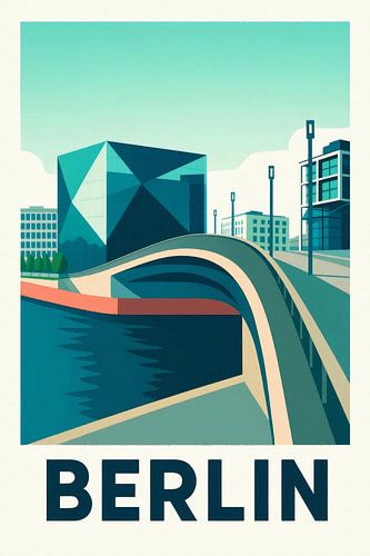 Het moderne Berlijn – bruggen en architectuur in stijlposters van Sabine Wagner
