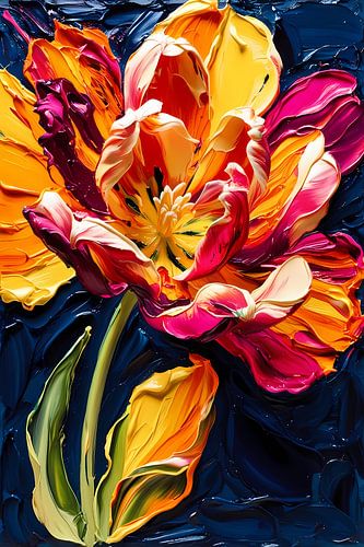 Kleurrijke expressieve abstracte bloem