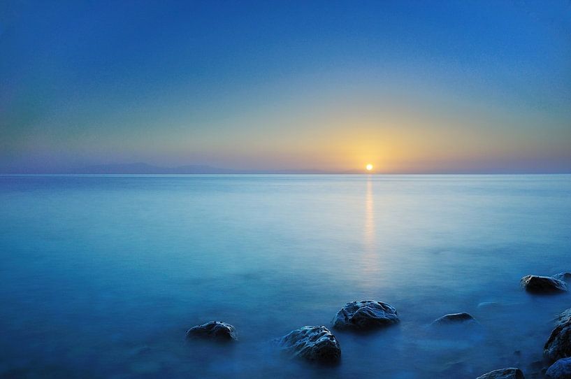 Lever du soleil Mer Égée Samos Grèce par John Leeninga