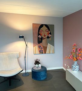 Colourful, modern and abstract portrait